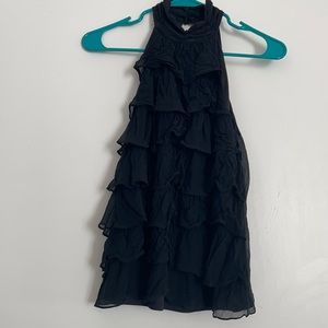 Kenar Black Halter Top Ruffle Tier Medium